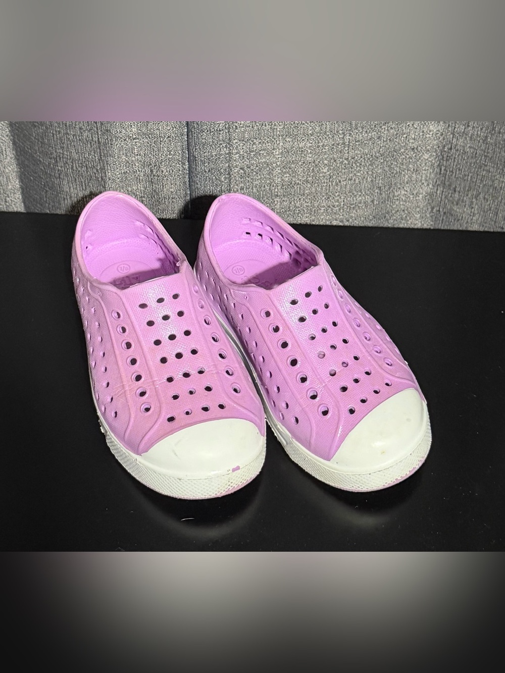 Kids' Pink Slip-On Perforated Sneakers with White Toe